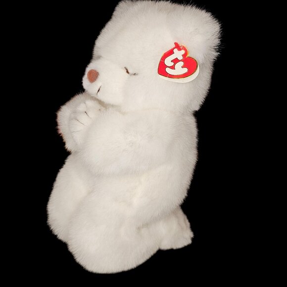 Ty Other - TY Beanie Baby‎ Praying Bear Faith 1995 White Praying Plush Stuffed Animal 10"